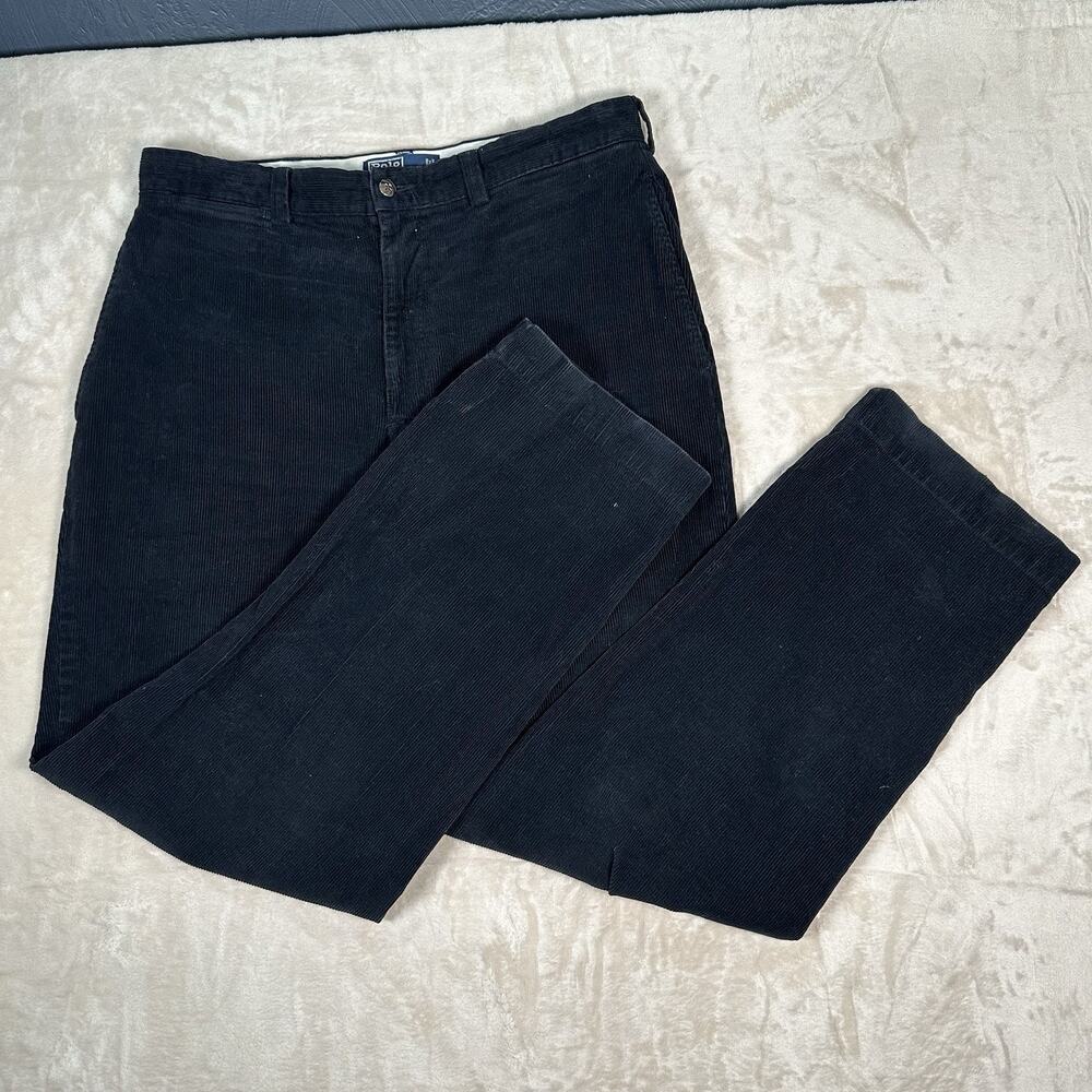 VTG Polo Ralph Lauren Corduroy Phillip Pants Navy Blue Men’s Size 35x32 Cotton